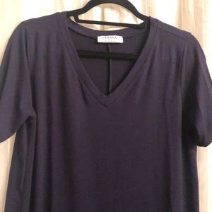 Zenana Navy Blue V-neck Tee